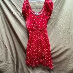 Sara USA pinup off shoulders polka dot dress large